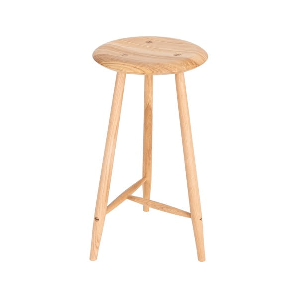 Dabīga toņa ozola masīvkoka bāra taburete (sēdekļa augstums 65 cm) Blanc – Gazzda-image-3