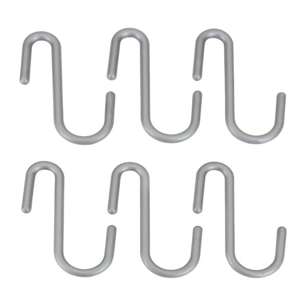 Sudraba krāsas plastmasas piekarināmi āķi (6 gab.) City – Metaltex-image-1