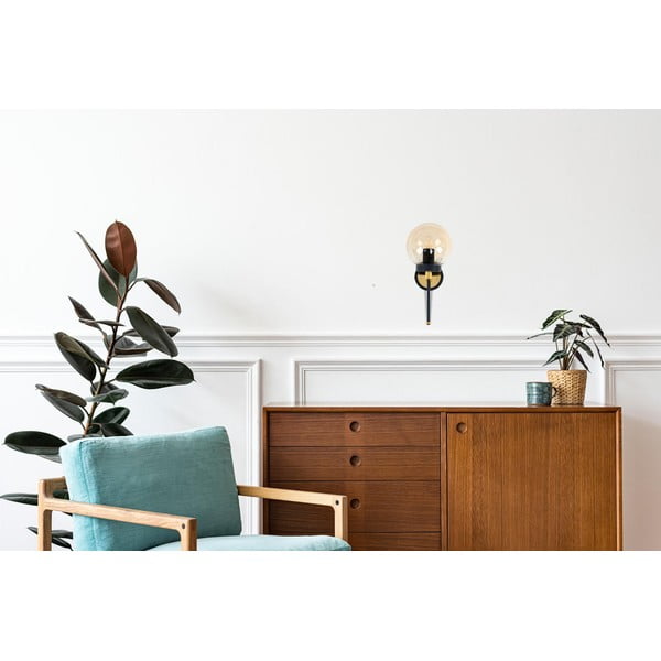 Melna/zelta krāsas sienas lampa ø 15 cm Tokyo – Squid Lighting-image-1