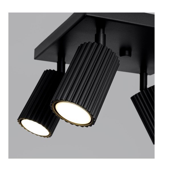 Melna metāla prožektora tipa lampa ø 6,5 cm Gleam – Sollux-image-3