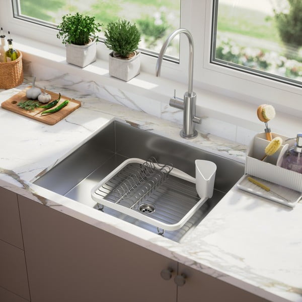 Balts tērauda trauku žāvētājs 36x28 cm Sinkin – Umbra-image-1