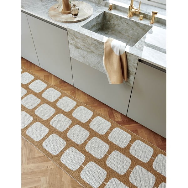 Okera dzeltens/krēmkrāsas iekštelpu un āra paklājs 70x100 cm Sten Ochre – Pappelina-image-3