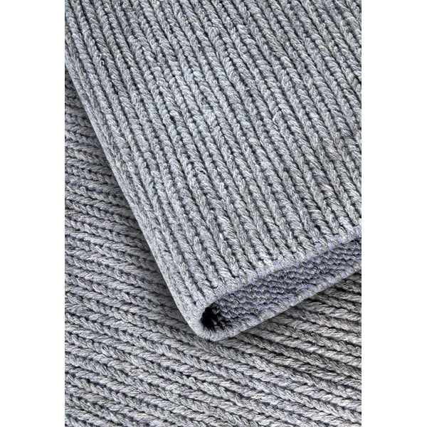 Pelēks ar rokām darināts vilnas celiņa paklājs 80x200 cm Francois – Villeroy&Boch-image-3