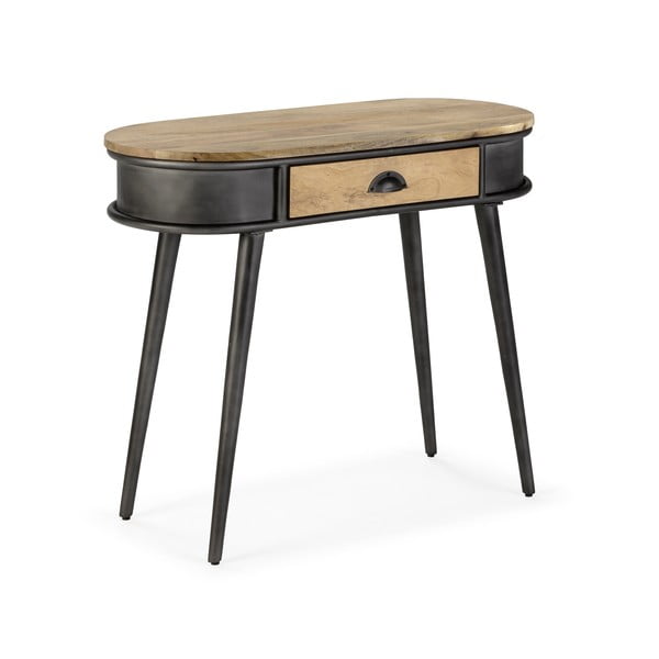 Melns/dabīga toņa konsoles galds 38x90 cm Delhi – MOME-image-1