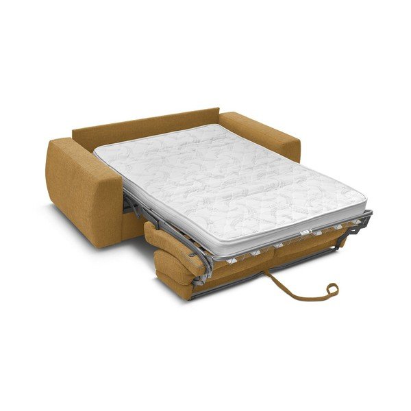 Sinepju dzeltens salokāms dīvāns no šenila auduma 240 cm Hugo – Bobochic Paris-image-4