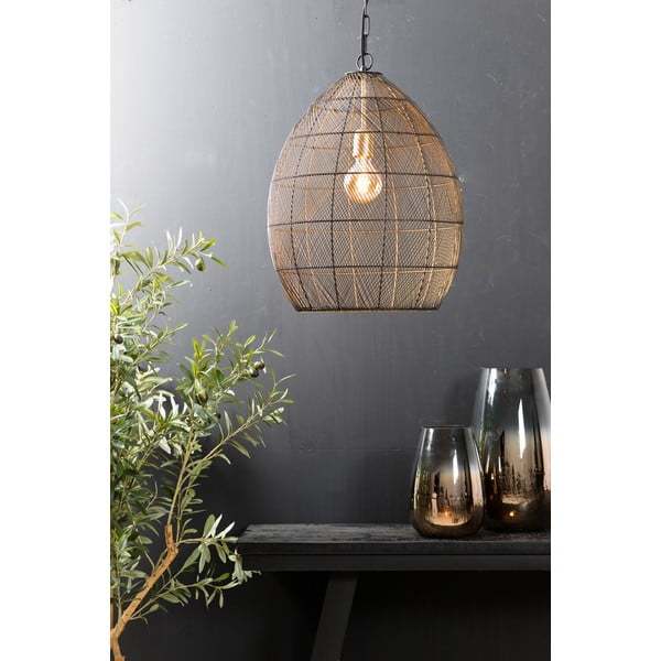 Melna/zelta krāsas piekaramā lampa ar metāla abažūru ø 40 cm Meya – Light & Living-image-2
