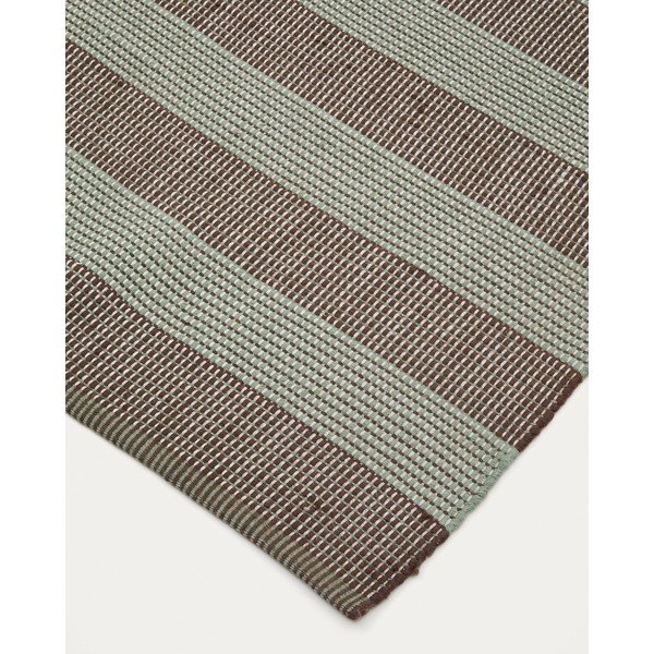 Piparmētru zaļš/brūns āra paklājs no pārstrādātas šķiedras 200x300 cm Fonol – Kave Home-image-2