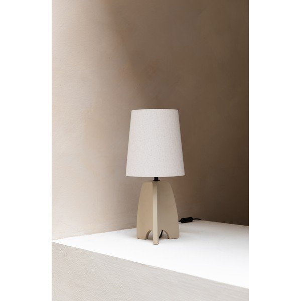 Bēša betona galda lampa ar auduma abažūru (augstums 45 cm) Saba – Zuiver-image-1