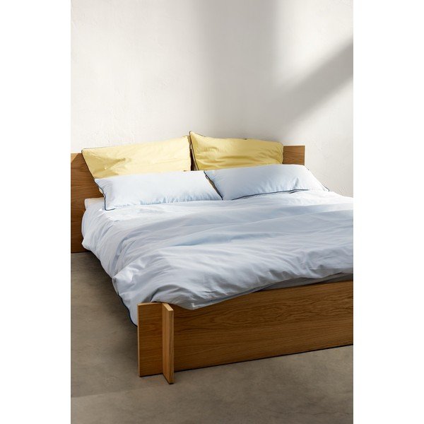 Gaiši zils divguļamais segas pārvalks no kokvilnas satīna 200x200 cm Oba – noo.ma-image-1