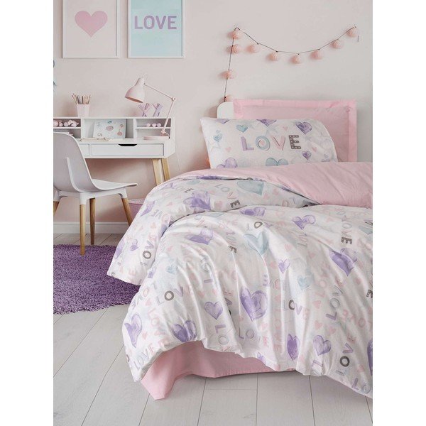 Rozā vienguļamā bērnu gultas veļa 200x140 cm Lovella  – Mijolnir