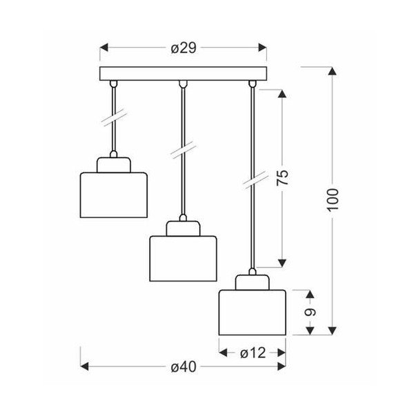 Melna metāla piekaramā lampa Wama – Candellux Lighting-image-1