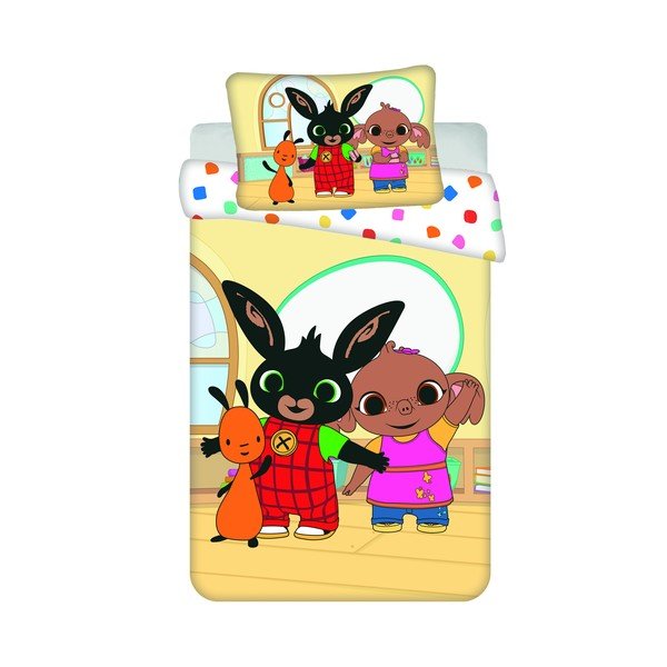 Kokvilnas bērnu gultas veļa bērnu gultiņai 100x135 cm Králíček Bing Playroom – Jerry Fabrics
