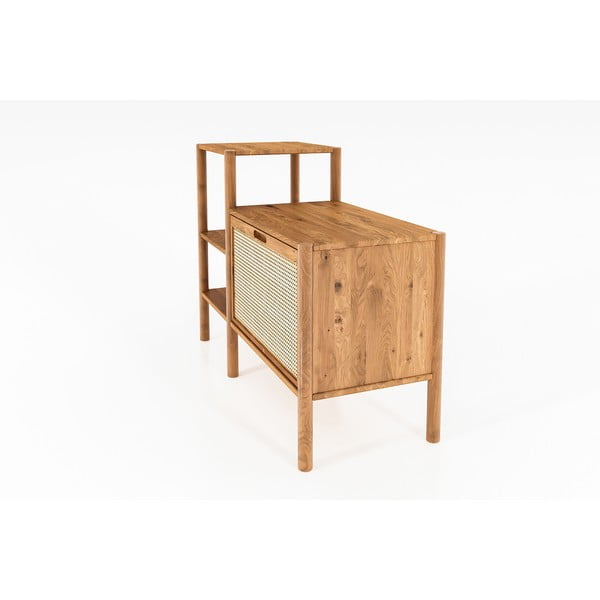 Dabīga toņa grāmatu plaukts no ozolkoka 115x86 cm Pola – The Beds-image-1