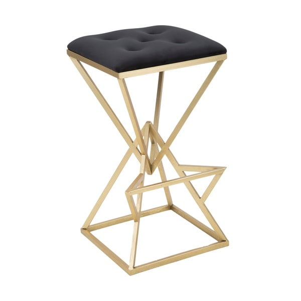 Melna/zelta krāsas polsterēta bāra taburete (sēdekļa augstums 75 cm) Piramid – Mauro Ferretti-image-2
