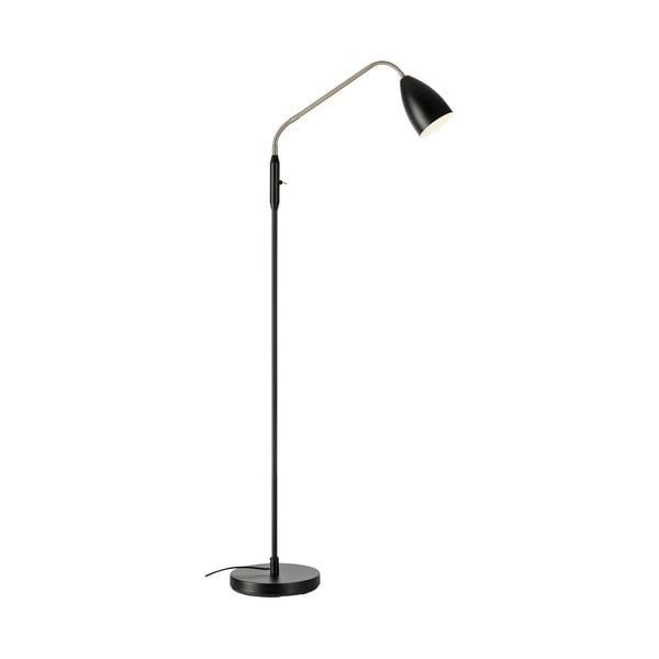 Melna LED stāvlampa ar regulējamu spilgtumu un metāla abažūru (augstums 140 cm) Patro – Markslöjd