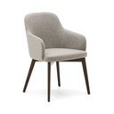 Bēšs polsterēts ēdamistabas krēsls ar roku balstiem Nelida – Kave Home