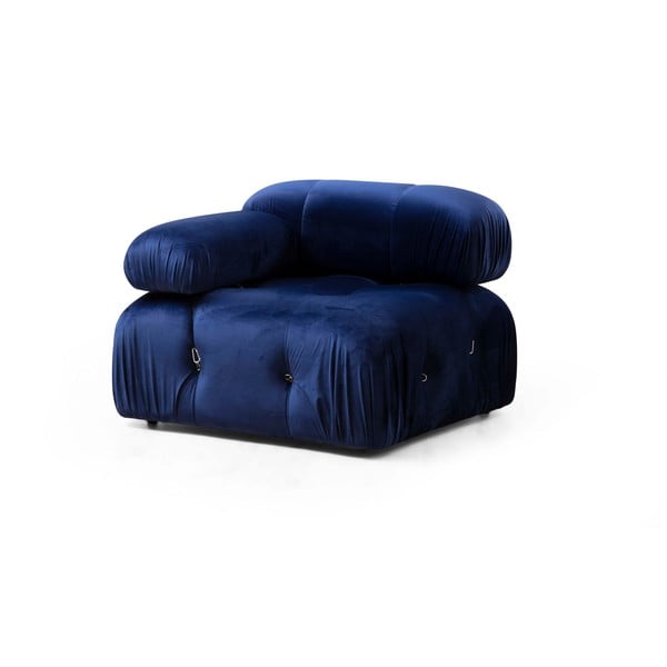 Tumši zils samta modulārais dīvāns (ar kreiso stūri) Bubble – Artie