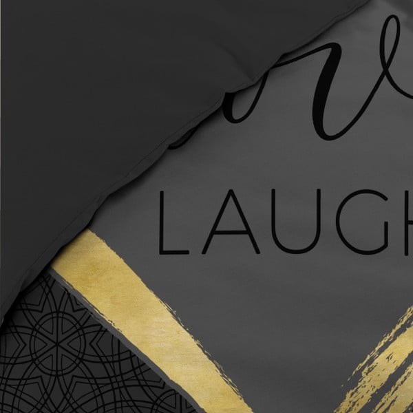 Melna divguļamā kokvilnas gultas veļa 200x200 cm Crazy Love – douceur d'intérieur-image-3