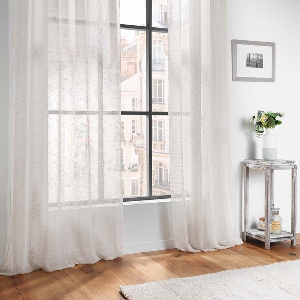 Ziloņkaula krāsas dienas aizkars no voiles 140x240 cm Carlin – douceur d'intérieur-image-3