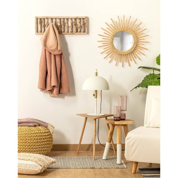 Dabīga toņa tīkkoka masīvkoka sienas pakaramie (3 gab.) 60 cm Muntfre – Kave Home-image-1