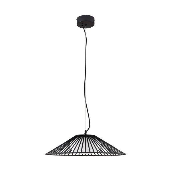 Matēti melna metāla LED piekaramā lampa ar stikla abažūru ø 50 cm Brume – Nova Luce