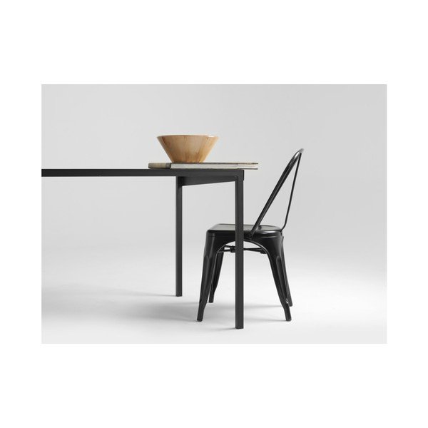 Melns metāla ēdamgalds CustomForm Obroos, 140 x 80 cm-image-2
