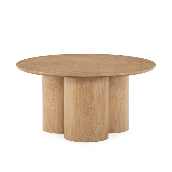 Dabīga toņa apaļš žurnālgaldiņš ar ozolkoka imitāciju ø 80 cm Lua – MOME