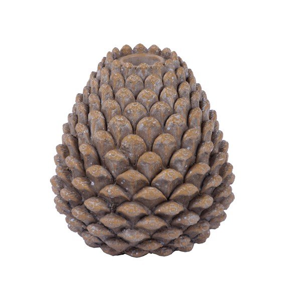 Brūns svečturis priedes čiekura formā Ego Dekor, augstums 12 cm-image-1