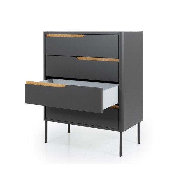 Antracīta pelēka kumode Tenzo Switch, 80 x 102 cm-image-3