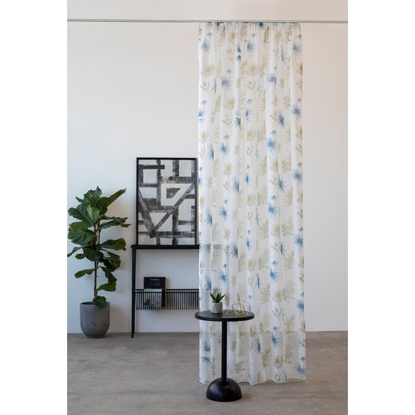 Balts/zils dienas aizkars 140x260 cm Tropical – Mendola Fabrics