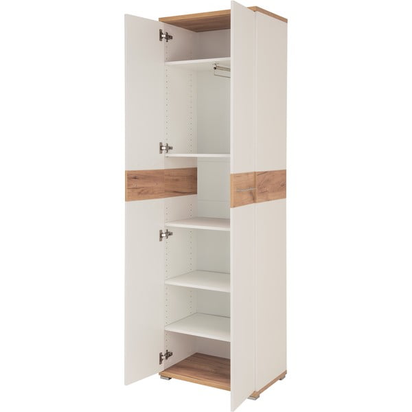 Balts dabīga toņa ozolkoka imitācijas skapis 59x199 cm Topix – Germania-image-3