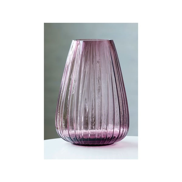 Rozā stikla vāze Bitz Kusintha, augstums 22 cm-image-1