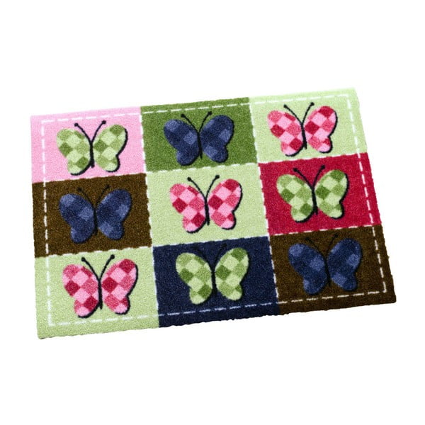 Zaļš un rozā paklājs Zala Living Butterflies, 50x70 cm