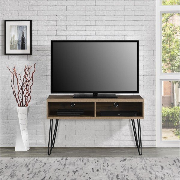 Dabīga toņa TV galdiņš ar riekstkoka imitāciju 107x63 cm Owen – Støraa-image-1