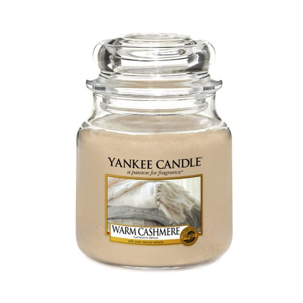 Aromātiskā svece Yankee Candle Warm Cashmere, degšanas laiks 65 - 90 stundas