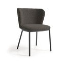 Melns polsterēts ēdamistabas krēsls Ciselia – Kave Home