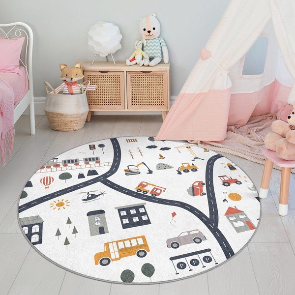 Mazgājams bērnu rotaļu paklājs ø100 cm World Around Me – Mila Home-image-4
