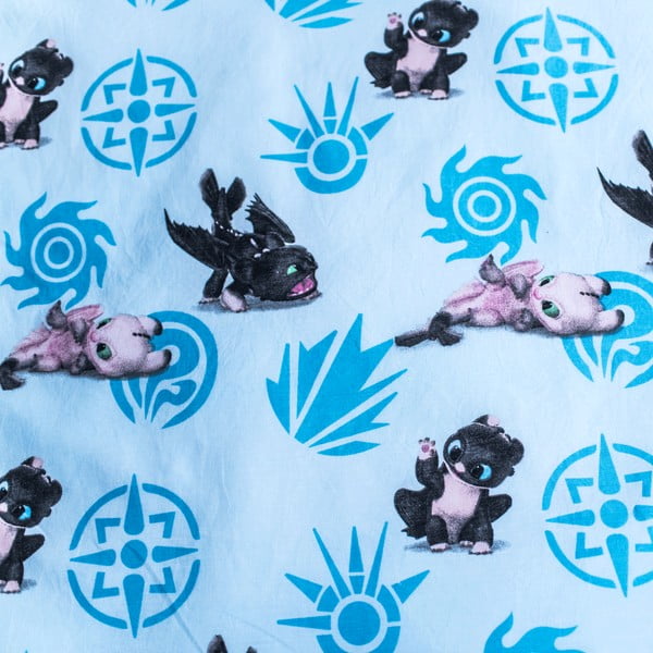 Zila kokvilnas bērnu gultas veļa 100x135 cm How to Train Your Dragon "Babies" – Jerry Fabrics-image-4