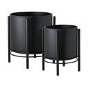 Metāla puķu poda apvalki (2 gab.) Svarta – House Nordic