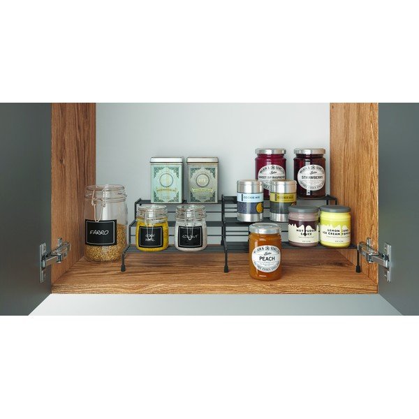 Melns regulējams papildu plaukts virtuvei Metaltex Lava-image-1