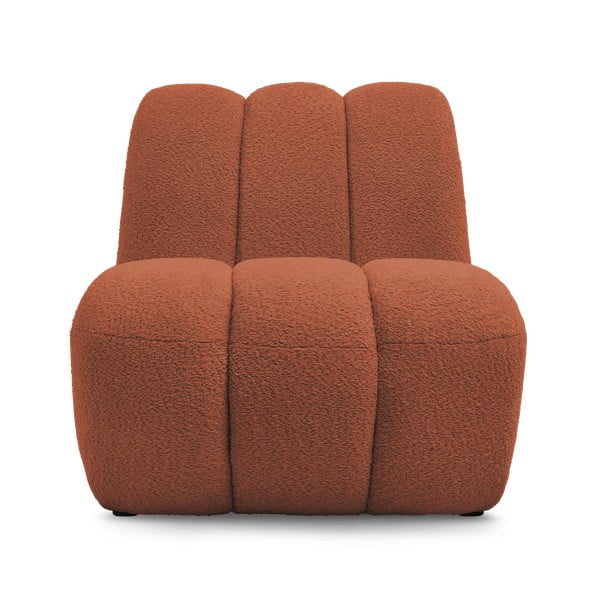 Ķieģeļu sarkans atpūtas krēsls no buklē auduma Janissaire – Bobochic Paris-image-3