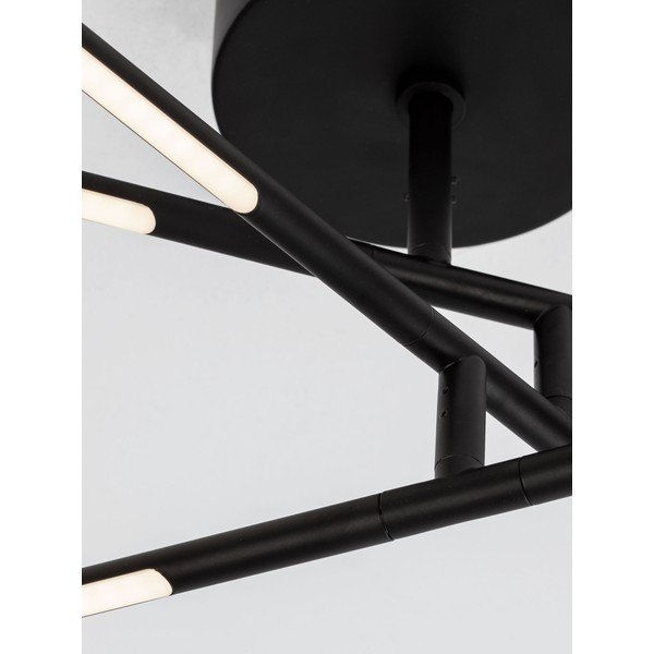 Melna metāla LED griestu lampa ar regulējamu spilgtumu ar akrila stikla abažūru 77x84 cm Raccio – Nova Luce-image-1