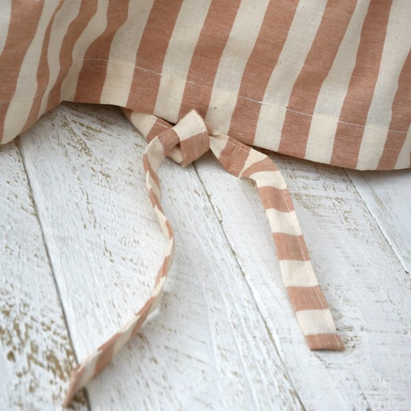 Terakotas oranža divguļamā gultas veļa 200x200 cm Zanzibar Stripe – Pineapple Elephant-image-3