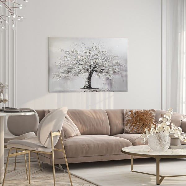Attēls ar manuāli gleznotiem elementiem 70x100 cm White Tree – Styler-image-1