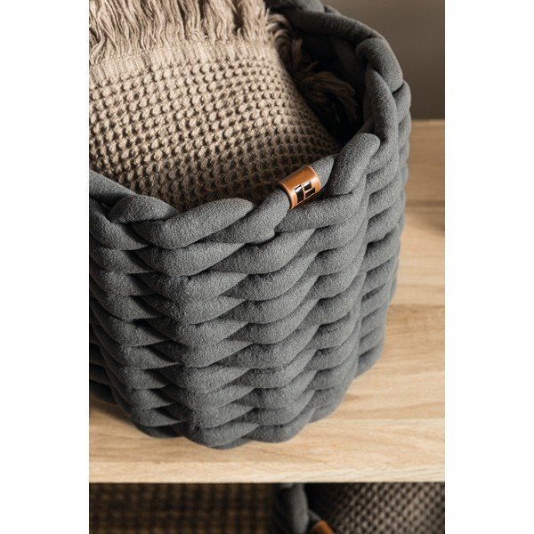 Tekstila uzglabāšanas grozs ø 21x17 cm Peach Skin Round S – Bigso-image-2