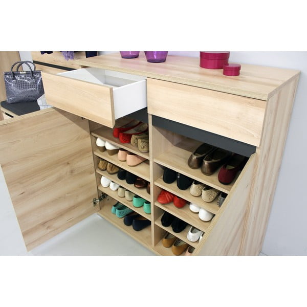 Apavu skapis ar atvilktnēm un dižskābarža koka imitāciju Lissabon – Germania-image-3