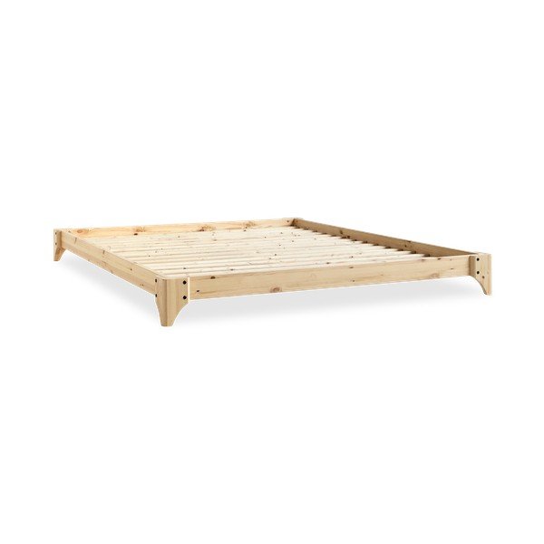Divguļamā gulta no priedes koka ar matraci Karup Design Elan Comfort Mat Natural Clear Natural, 140 x 200 cm-image-3