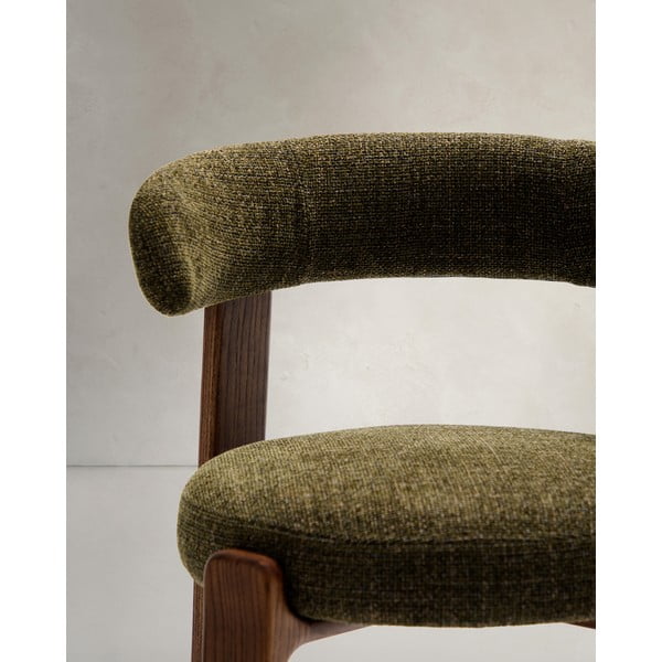 Haki/brūns oša masīvkoka pusdienu krēsls Granite – Kave Home-image-3