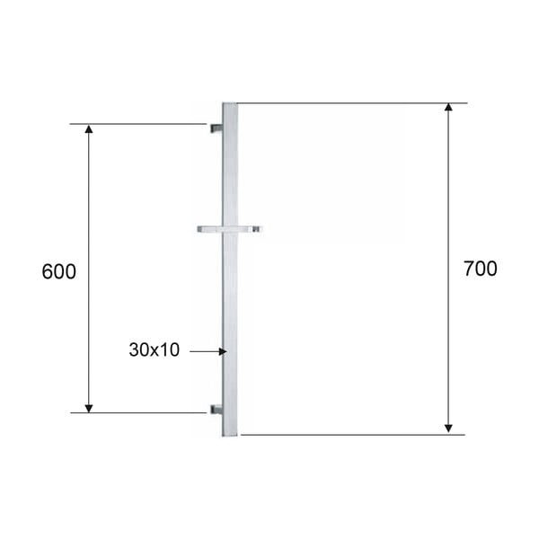 Matēti melns misiņa sienas dušas stienis ar bīdāmu turētāju 70 cm – Sapho-image-1