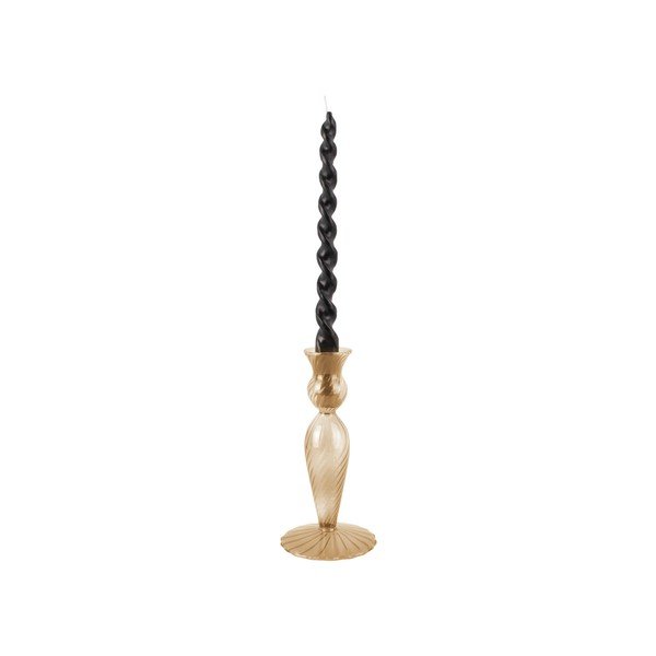 Gaiši brūns stikla svečturis PT LIVING Swirl, augstums 17 cm-image-3